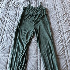 Shein L Dark Green Spaghetti Strapped Maternity Romper